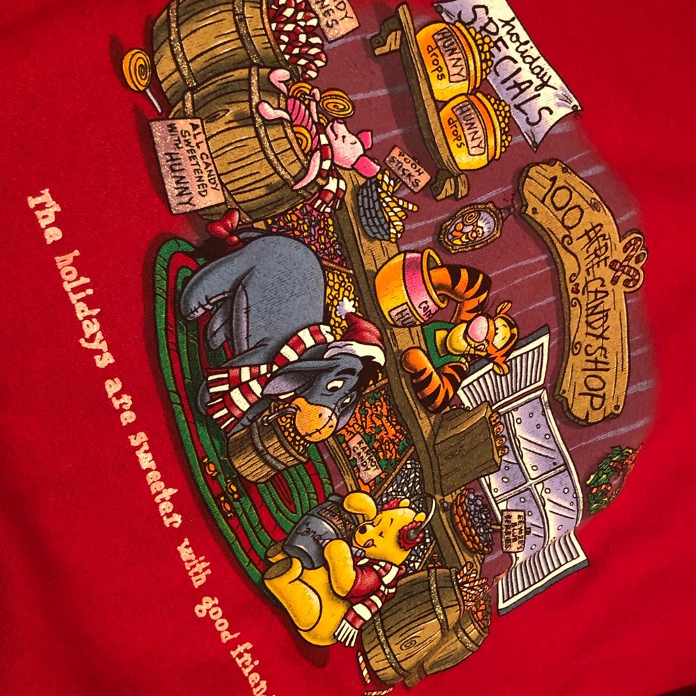 Vintage Winne the Pooh 100 acre holidays sweater